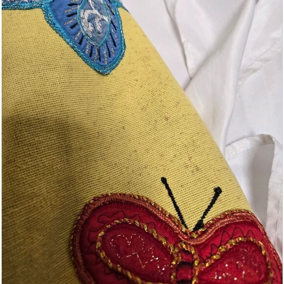 VINTAGE Anage butterfly applique button up collared clowncore jacket blazer S - Picture 7 of 11
